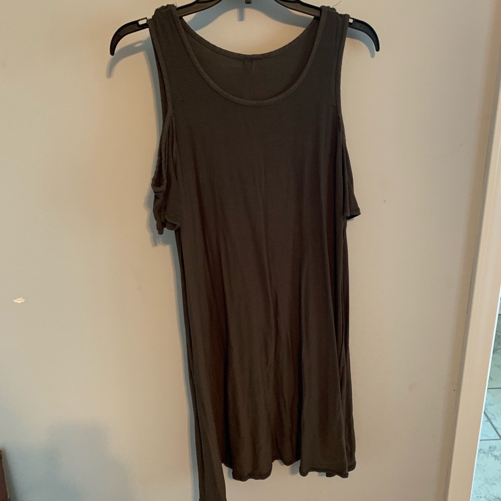 Army Green Off the Shoulder Dress